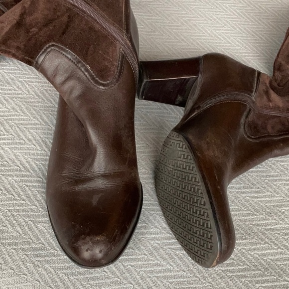 Talbots Suede Drk Brown Leather Heel Boots Size 7.5B. - Picture 12 of 16